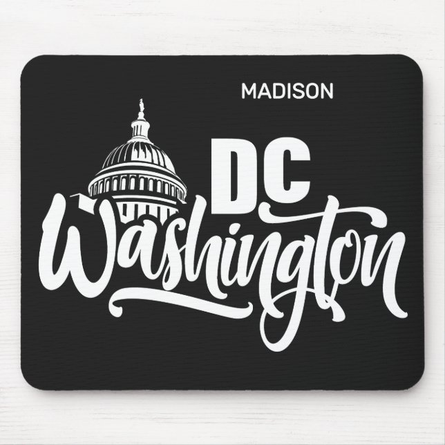 Benutzerdefinierter Name & Farbe Washington DC Mousepad (Vorne)