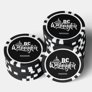 Benutzerdefinierter Name & Farbe Washington DC Pokerchips