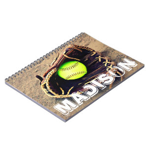 Benutzerdefinierter Name Fastfeld-Softball-Noteboo Notizblock