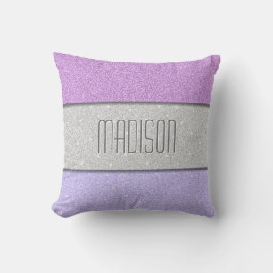Benutzerdefinierter Name Faux Glitter Bling Kissen