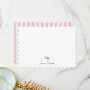 Benutzerdefinierter Name Flamingo Tropische Korres Dankeskarte
