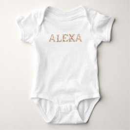 Benutzerdefinierter Name Florale Buchstaben Baby Strampler