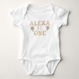 Benutzerdefinierter Name Florale Buchstaben Baby Strampler