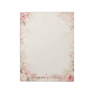 Benutzerdefinierter Name Florales Notizbuch Notizblock