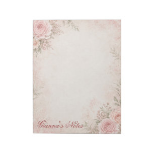 Benutzerdefinierter Name Florales Notizbuch Notizblock