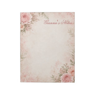 Benutzerdefinierter Name Florales Notizbuch Notizblock