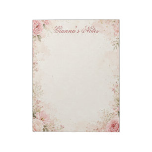 Benutzerdefinierter Name Florales Notizbuch Notizblock
