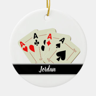 Benutzerdefinierter Name für Kartenspielspieler Keramik Ornament