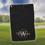 Benutzerdefinierter Name für Monogramm Skript Schw Golfhandtuch<br><div class="desc">Sie können den Namen,  das Monogramm personalisieren und den Schriftart und die Farben anpassen,  um Ihr eigenes einzigartiges Design zu erstellen. Entwickelt von Thisisnotme©</div>