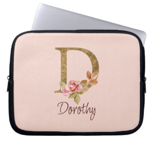 Benutzerdefinierter Name Goldfolie Blush Rosa Rose Laptopschutzhülle