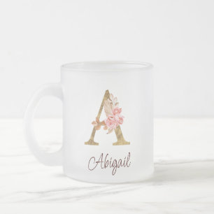 Benutzerdefinierter Name Goldfolie Blush Rosa Rose Mattglastasse