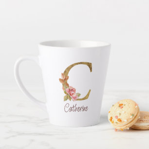 Benutzerdefinierter Name Goldfolie Blush Rosa Rose Milchtasse