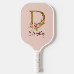 Benutzerdefinierter Name Goldfolie Blush Rosa Rose Pickleball Schläger