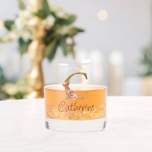 Benutzerdefinierter Name Goldfolie Blush Rosa Rose Whiskyglas