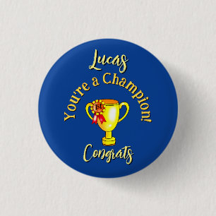 Benutzerdefinierter Name Gratulations-Champion-Tro Button