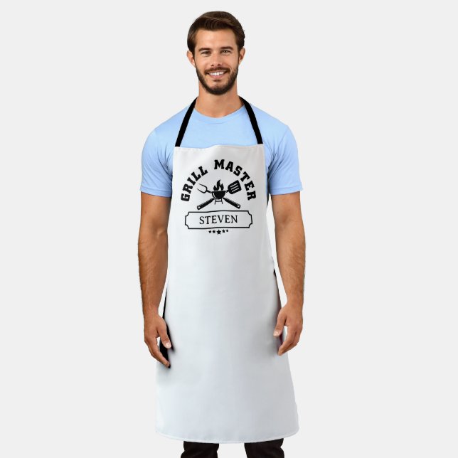 Benutzerdefinierter Name Grillmeister Schürze (Getragen)