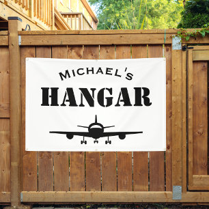 Benutzerdefinierter Name Hangar Flugzeug Pilot Luf Banner