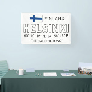Benutzerdefinierter Name Helsinki Koordinaten Banner
