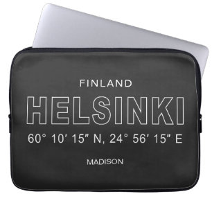 Benutzerdefinierter Name Helsinki Koordinaten Laptopschutzhülle