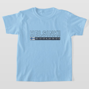 Benutzerdefinierter Name Helsinki Koordinaten T-Shirt