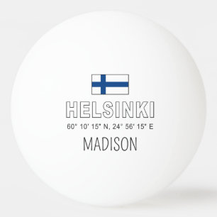 Benutzerdefinierter Name Helsinki Koordinaten Tischtennisball