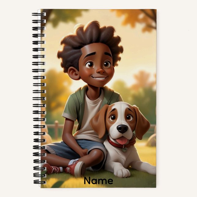 Benutzerdefinierter Name Hund Freund  Notizbuch (Vorderseite)