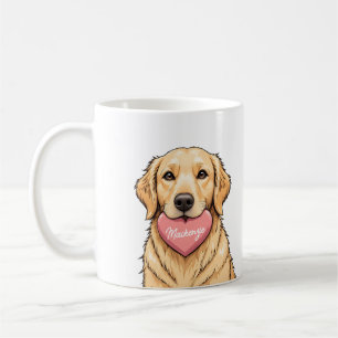 Benutzerdefinierter Name Hund mit Herz Frohen Vale Kaffeetasse