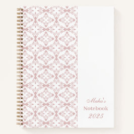 Benutzerdefinierter Name & Jahr Dusty Rose Vektor  Notizbuch