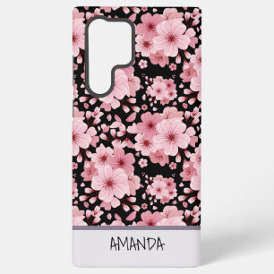 Benutzerdefinierter Name Kirschblüten rosa Blumenm Samsung Galaxy Hülle