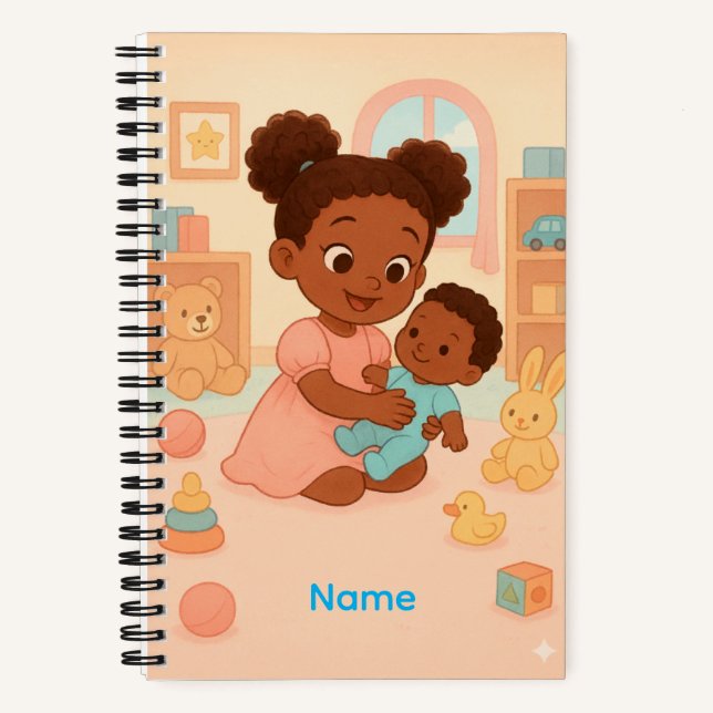 Benutzerdefinierter Name Kleine Hände, große Liebe Notizbuch (Vorderseite)