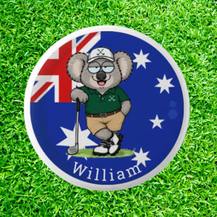 Benutzerdefinierter Name Koala-Golfer Button