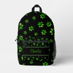 Benutzerdefinierter Name, lebendige grüne Glitter- Bedruckter Rucksack