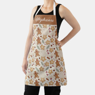Benutzerdefinierter Name Lebkuchen-Weihnachtsplätz Schürze