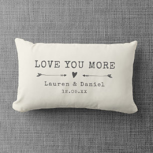 Benutzerdefinierter Name Liebe dich mehr Valentins Lendenkissen