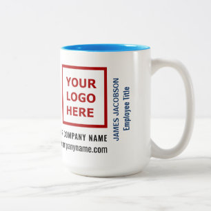 Benutzerdefinierter Name Logo Website für Mitarbei Zweifarbige Tasse