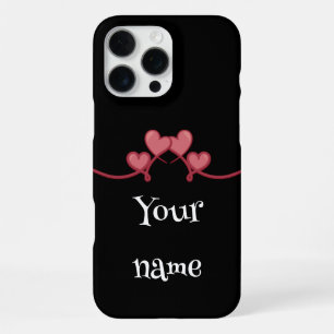 Benutzerdefinierter Name Love Heart Telefonhülle iPhone 16 Pro Max Hülle