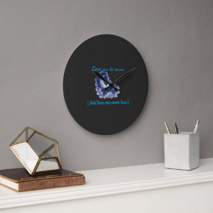 Benutzerdefinierter Name Love You to the Moon Wass Große Wanduhr