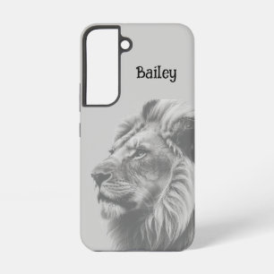 Benutzerdefinierter Name Löwe Wildlife Natur Kunst Samsung Galaxy Hülle