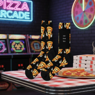 Benutzerdefinierter Name Lustige Pizza Socken – Pe