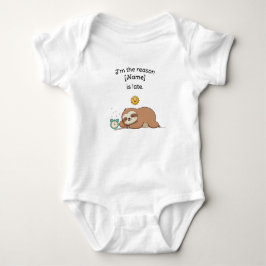 Benutzerdefinierter Name Lustiger Faultier - Ich b Baby Strampler