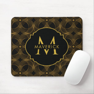Benutzerdefinierter Name Luxus Gold Guilloché Naht Mousepad