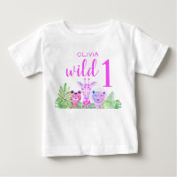 Benutzerdefinierter Name Mädchen Rosa Wild One Dsc