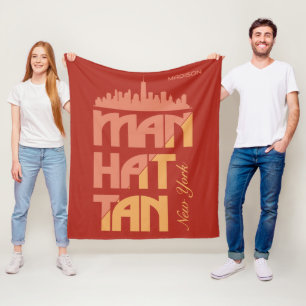 Benutzerdefinierter Name Manhattan New York Fleecedecke