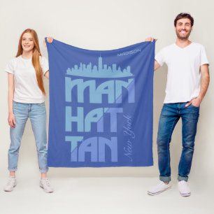 Benutzerdefinierter Name Manhattan New York Fleecedecke