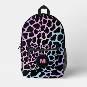 Benutzerdefinierter Name Mehrfarbig Tierprint Kuh  Bedruckter Rucksack