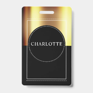 Benutzerdefinierter Name Metallic Gold Schwarz Abz Ausweis