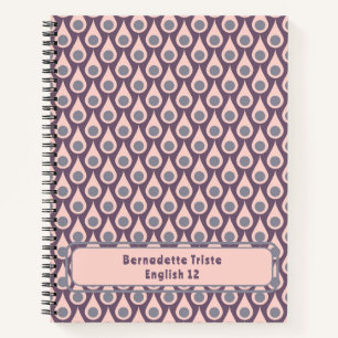 Benutzerdefinierter Name Midcentury Modern Pink Ro Notizbuch
