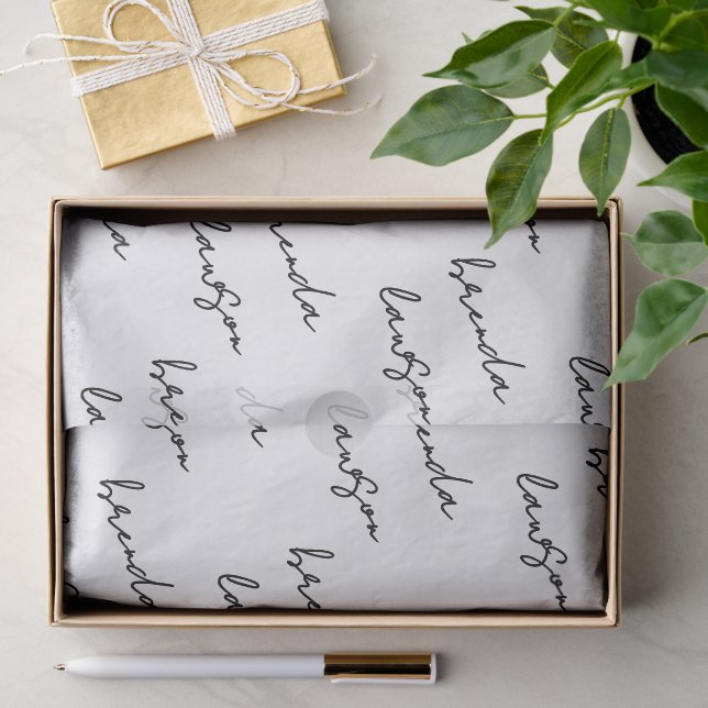 Benutzerdefinierter Name Minimal Script Kleinunter Seidenpapier (Geschenk)