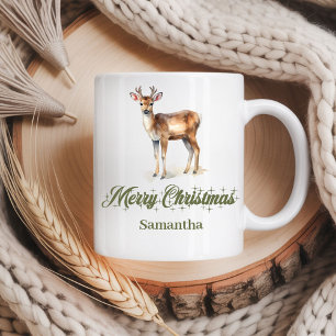 Benutzerdefinierter Name Minimalistischer Weihnach Kaffeetasse