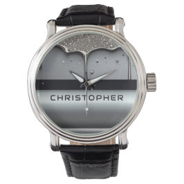 Benutzerdefinierter Name mit tropfendem flüssigem Armbanduhr